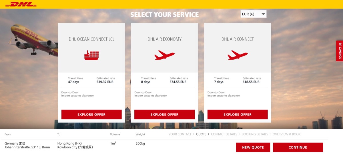 DHL forwarding arm launches online quote and book service