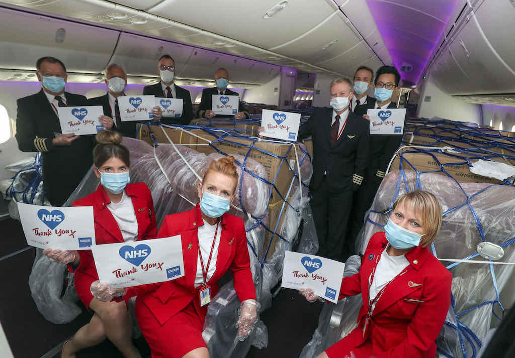 Virgin Atlantic delivers PPE and medical supplies to the UK from China