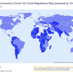 IATA interactive map for global Covid-19 entry regulations by country