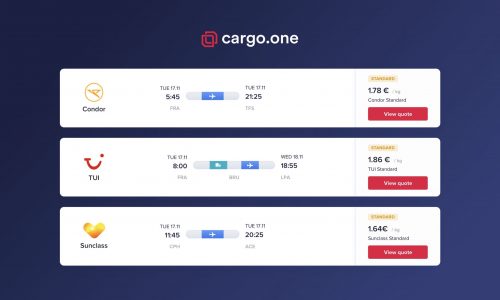 Condor, TUI and Sunclass launch on e-booking platform cargo.one