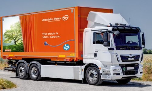Gebrüder Weiss uses electric truck for HP products in Europe
