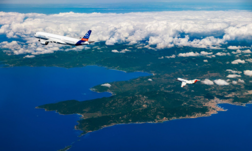 First study on in-flight use of pure sustainable aviation fuel in a passenger jet shows early promise