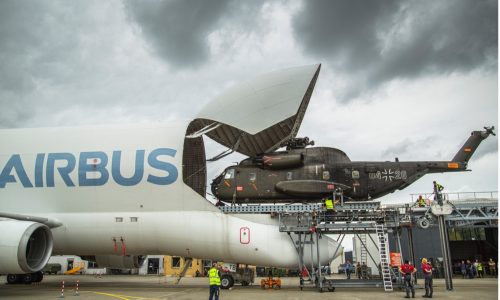 Airbus tests loading system for outsized military cargo on Beluga￼